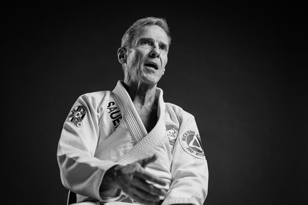 Interior page from Groundswell featuring a Brazilian Jiu-Jitsu pioneer portrait and first-person interview